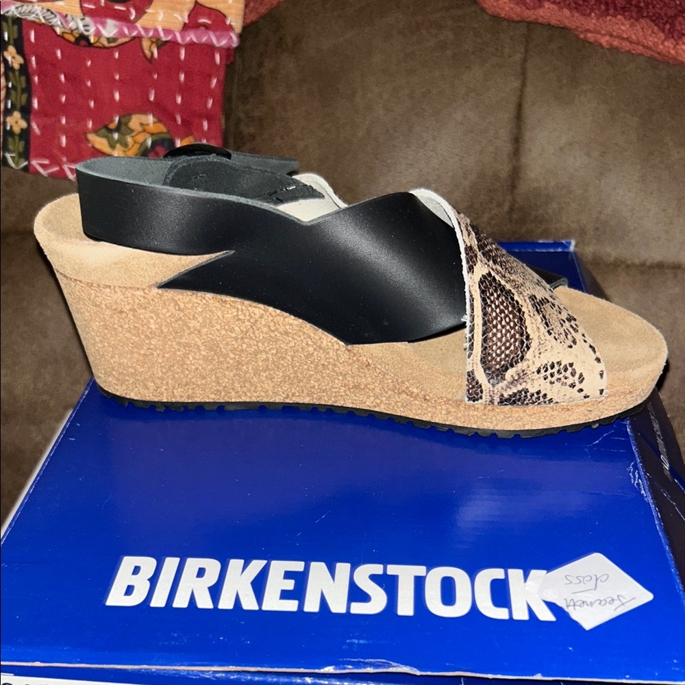 Papillio Black and Brown Snake Print Sandals
